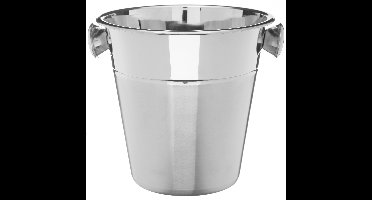 Secret de Gourmet Champagnekoeler/ijsemmer - zilver - 3 liter - metaal - 24 x 21 cm