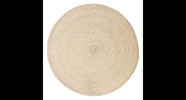 Secret de Gourmet ronde placemat - beige - gevlochten kunststof - 38 cm - Onderleggers
