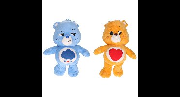 Set van 2 Troetelbeertjes blauw en oranje 28 cm