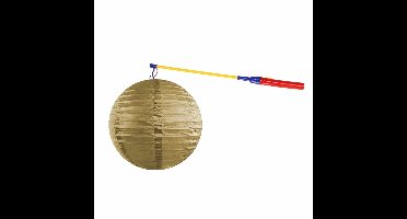 Shoppartners Gouden lampion - 35 cm - met lampionstokje