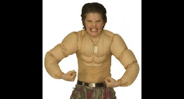 Spierballen shirt - Hulk - voor kinderen - maakt je lichaam breder - Huidskleur - Stoer - carnaval