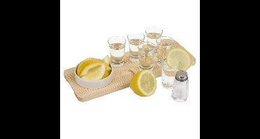 Tequilla shotjes drinken serveerplank - 9-delig - Shotjes drinken met serveer accessoires
