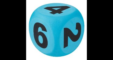 Toi Toys Dobbelsteen XXL - blauw - 10 cm - EVA schuim - grote dobbelstenen