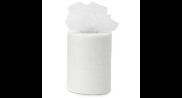 Tule stof op rol - wit - 7.5cm x 20meter - Organza/mesh decoratie stoffen