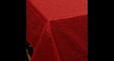 Unique Living Textile glamour Tafelkleed - 150 x 300 cm - rood - Eettafel tafellakens - polyester