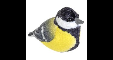 Wild Republic Pluche koolmees - 14 cm - vogel knuffel - met geluid