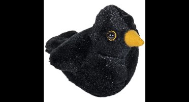 Wild Republic Pluche merel knuffel - 14 cm - vogel zachte knuffel - met geluid