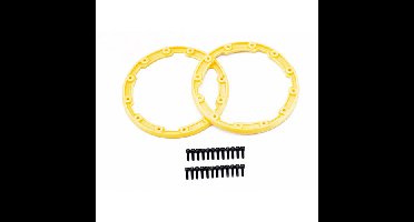 Sidewall protector, beadlock style (yellow) (2)/ 2.5x8mm cs (24) (for use with geode wheels)