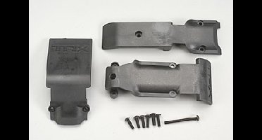 Skid plate set, front (2 pieces, plastic)/ skid plate, rear (1 piece, plastic)