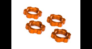 Wheel nuts, splined, 17mm, serrated (orange-anodized) (4)