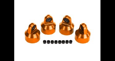Traxxas - Shock caps, aluminum (orange-anodized), GTX shocks (4)/ spacers (8) (TRX-7764-ORNG)