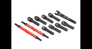 Toe links, E-Revo VXL (TUBES red-anodized, 7075-T6 aluminum, stronger than titanium) (144mm) (TRX-8638R)