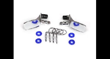 Traxxas - Mirrors, side, chrome (left & right)/ o-rings (4)/ body clips (4) (TRX-8133)