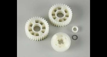 Output gears, 33t (2)/ drive dog carrier/ output shaft spacer