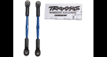 Turnbuckles, aluminum (blue-anodized), toe links, 61mm (2) (assembled w/ rod ends & hollow balls) (fits stampede) (requires 5mm aluminum wrench #5477)
