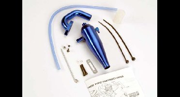 Aluminum Tuned Pipe & Header Set (blue-anodized)