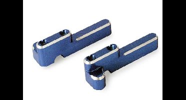 Servo mounts, steering/ shift (machined aluminum) (blue) (f&r)/ machine screws (8)