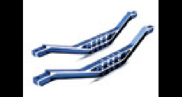 Chassis braces, lower machined 6061-t6 aluminum (blue) (2)/ hardware