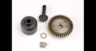 Ring gear, 37-t/ 13-t pinion/ diff carrier/6x10x0.5mm teflon washer (1)/ 2x8mm countersunk machine screws (4)