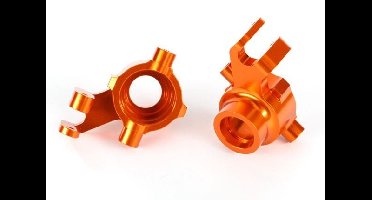 Steering blocks, 6061-T6 aluminum (orange-anodized), left & right (TRX-8937A)