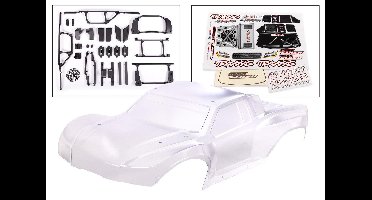 Traxxas - Body, Maxx Slash (clear, requires painting)/ window masks/ decal sheet (includes body support, body plastics, latches, & hardware for cli...