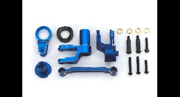Traxxas - Steering bellcranks, draglink (blue-anodized 6061-T6 aluminum)/ bellcrank bushing (1)/ 3x20mm BCS (with threadlock) (2)/ 3x20mm BCS (with...