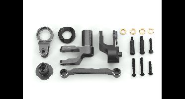Traxxas - Steering bellcranks, draglink (gray-anodized 6061-T6 aluminum)/ bellcrank bushing (1)/ 3x20mm BCS (with threadlock) (2)/ 3x20mm BCS (with...