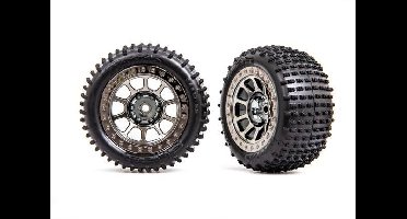Traxxas Tires & wheels, assembled (2.2' black chrome wheels) (2) Medium Compound (TRX-2470T)