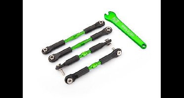 Traxxas Turnbuckles, aluminum (green-anodized), camber links, front, 39mm (2), rear, 49mm (2) (assembled w/ rod ends & hollow balls)/wrench (TRX-37...