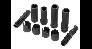 Half shafts, center (internal splined, front (2) & internal splined, rear (2)/ external splined (2)/ pin retainer (4)) (plastic parts only)