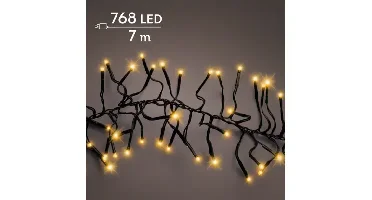 Lumineo led Cluster twinkel | 6 meter | 768 LED | klassiek warm