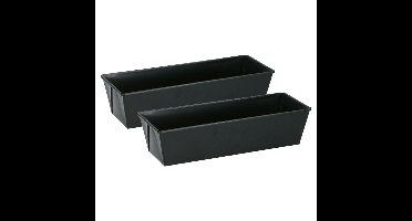 2x bakvorm - metaal - anti-aanbak laag - zwart - 30 x 11 cm - taartvorm