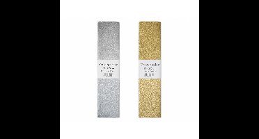 2x Crepe papier pakket goud/zilver 250 x 50 cm knutsel materiaal