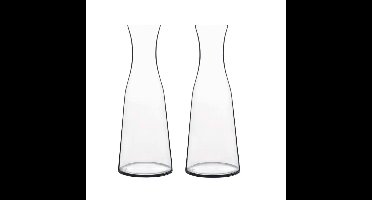 2x glazen water karaffen van 1 liter - atelier- sapkannen/waterkannen/schenkkannen