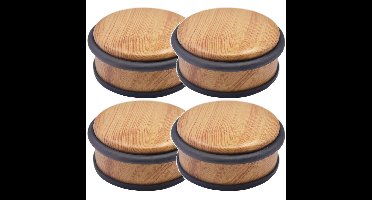 5Five Deurstopper - 5x - rond - houtlook - 10 x 4,5 cm - metaal - deurstop