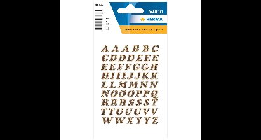 Alfabet plak letters - A-Z Stickers - 1x vellen - goud - 8 mm