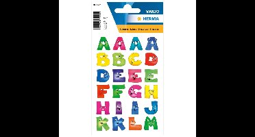 Alfabet plak letters - A-Z Stickers - 4x vellen - gekleurd - 28 mm
