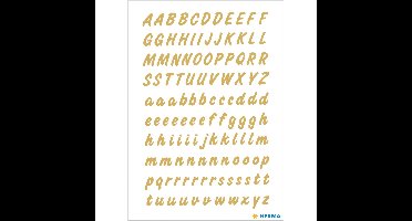Alfabet plak letters - A-Z Stickers - 8x vellen - goud / transparant - 8 mm