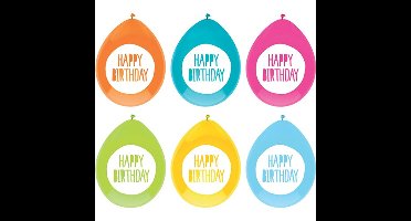 Ballonnen Happy Birthday - verjaardag feest - 12x stuks - 29 cm