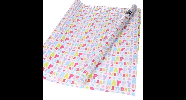 Bellatio Decorations Verjaardag Cadeaupapier - Happy Birthday - 200x70 cm