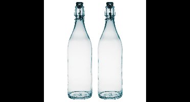 Bormioli Rocco beugelfles/weckfles - 2x - transparant - glas - 1 liter