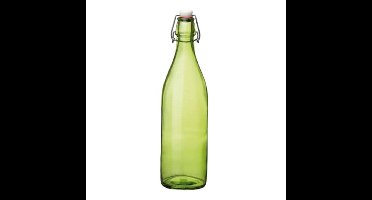 Bormioli rocco waterfles met beugeldop - groen transparant - 1000 ml - Giara home deco fles