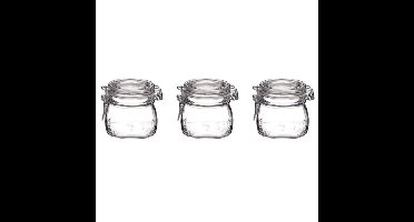 Bormioli Rocco Weckpot - 3x - 500 ml - met rubberen ring - inmaakpot - beugelsluiting