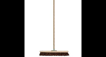 Buitenbezem - FSC hout - natuurvezel - 60 cm - 30 mm bezemsteel - 140 cm