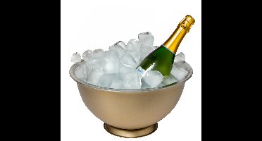 Champagne & wijnfles koeler/ijsemmer - goud - rvs - 40 x 20 cm - De luxe model