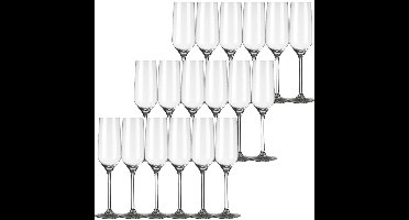Champagneglazen/flutes Carre - 18x stuks - 220 ml - Champagne drinken - Champagneglazen van glas