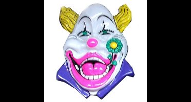 Clown wanddecoratie bord - 60 cm - wit - carnava;l versiering - kunststof