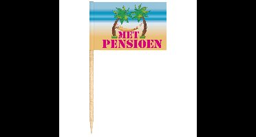 Cocktailprikkers pensioen thema - 24x stuks - feestartikelen - papier - afscheid - vut
