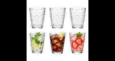 Cosy Moments Drinkglazen Mirrors - 6x stuks - 330 ml - transparant - glas - waterglazen - tumblers