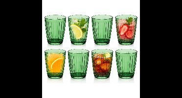 Cosy Moments Drinkglazen Rituals - waterglazen - groen transparant - glas - 8x stuks - 320 ml